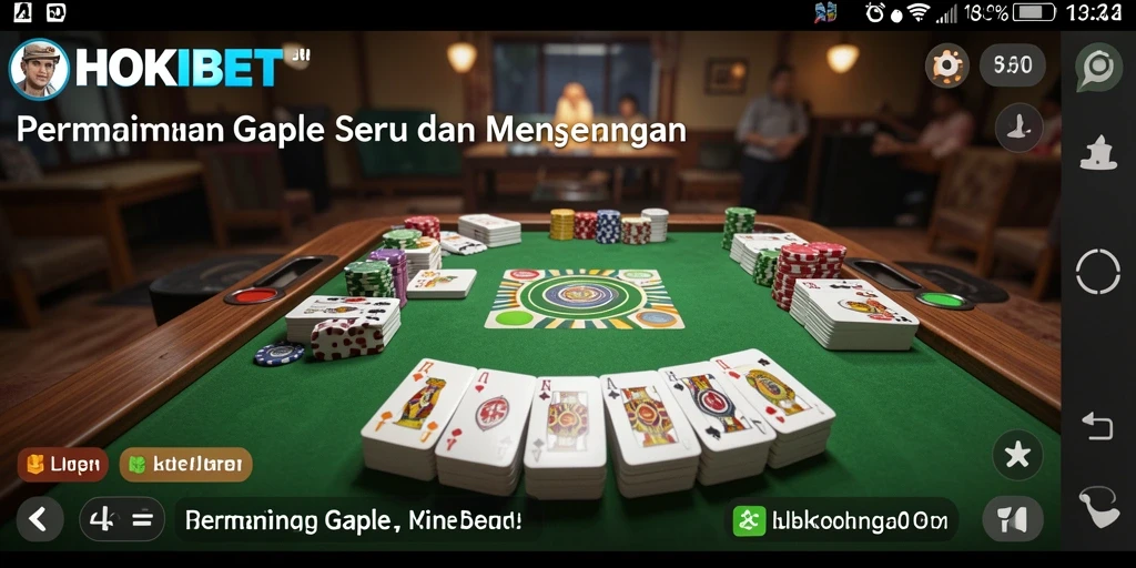 Screenshot gameplay HOKIBET yang menampilkan keseruan bermain Gaple.