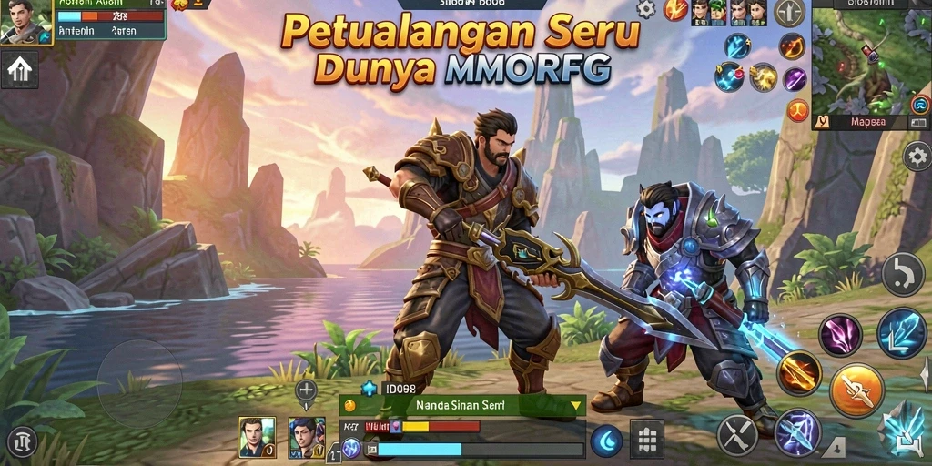 Screenshot utama ID098 menampilkan petualangan seru dalam dunia MMORPG.