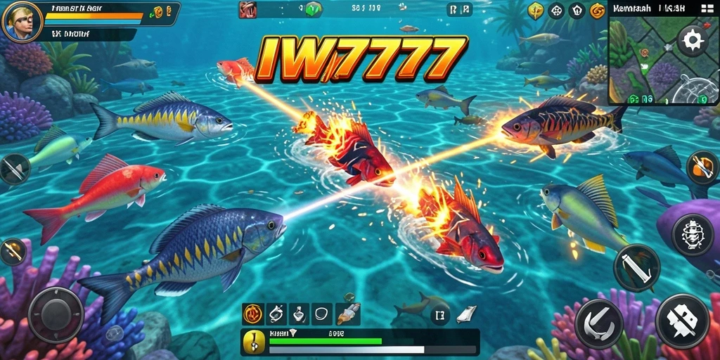 Gameplay IW777 menembak ikan yang mengasyikkan dan penuh warna.
