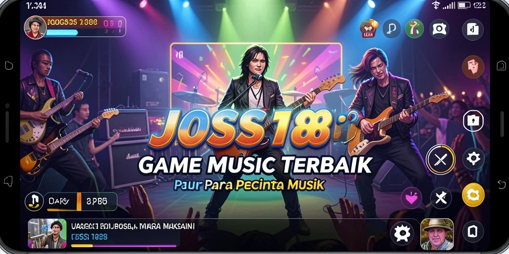 Tampilan gameplay JOSS188 yang menampilkan berbagai genre musik.