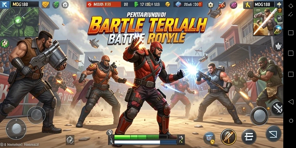 Tampilan gameplay seru dan dinamis di MDG188 Battle Royale.