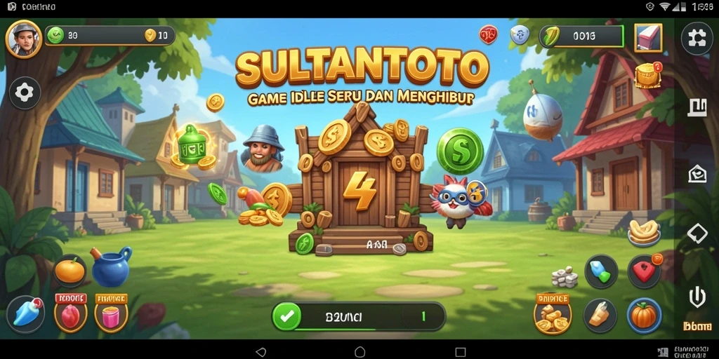 Tampilan permainan Idle SULTANTOTO yang menarik dan interaktif.