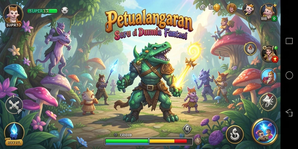 Tampilan utama screenshot SUPER33 menampilkan aksi seru dalam permainan Adventure.