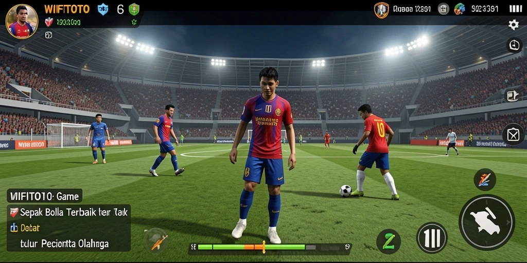 Screenshot gameplay WIFITOTO yang menampilkan serunya pertandingan sepak bola.