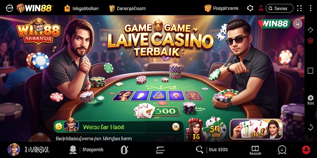 Tampilan gameplay menarik dari aplikasi Live Casino WIN88 yang menghadirkan dealer langsung.