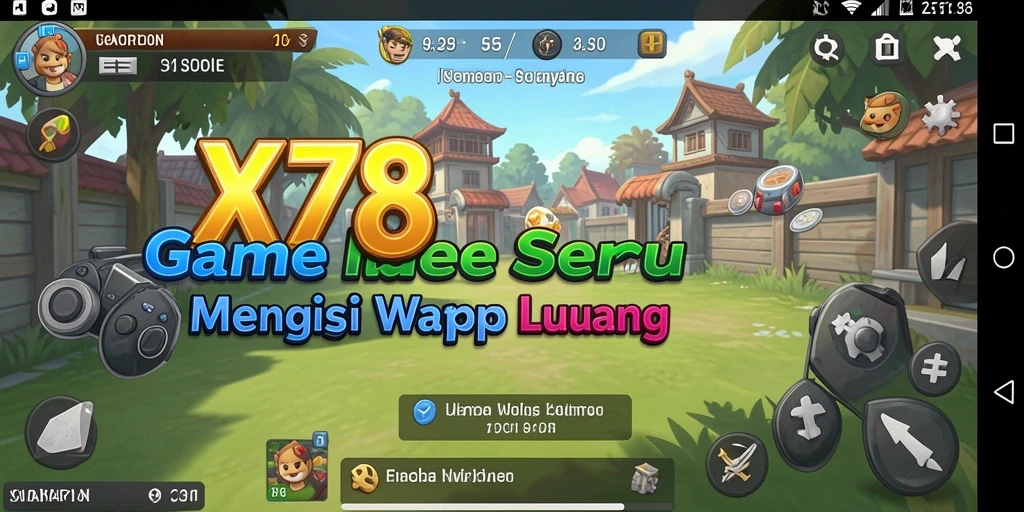 Tampilan gameplay X78 dengan karakter yang menghasilkan sumber daya secara otomatis.