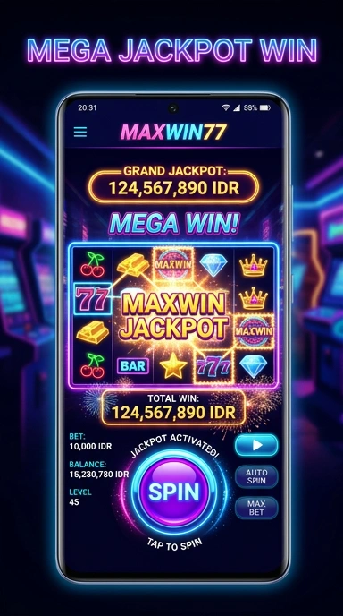 Tampilan utama aplikasi maxwin77 yang user-friendly.